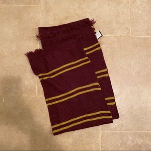 Striped Burgundy and Gold Scarf